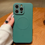 Solid Color Liquid Silicone MagSafe Magnetic Phone Case, For iPhone 16 Pro, For iPhone 16 Plus, For iPhone 16