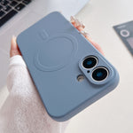 Solid Color Liquid Silicone MagSafe Magnetic Phone Case, For iPhone 16 Pro, For iPhone 16 Plus, For iPhone 16