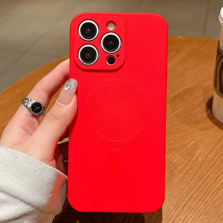 Solid Color Liquid Silicone MagSafe Magnetic Phone Case, For iPhone 14 Pro, For iPhone 14 Pro Max, For iPhone 13 Pro Max