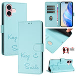 Smile Embossing RFID Leather Phone Case, For iPhone 16, For iPhone 15 Pro Max, For iPhone 15 Pro, For iPhone 15 Plus, For iPhone 15, For iPhone 14 Plus, For iPhone 14 / 13, For iPhone 14 Pro
