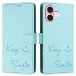 Smile Embossing RFID Leather Phone Case, For iPhone 16, For iPhone 15 Pro Max, For iPhone 15 Pro, For iPhone 15 Plus, For iPhone 15, For iPhone 14 Plus, For iPhone 14 / 13, For iPhone 14 Pro