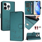 Smile Embossing RFID Leather Phone Case, For iPhone 16, For iPhone 15 Pro Max, For iPhone 15 Pro, For iPhone 15 Plus, For iPhone 15, For iPhone 14 Plus, For iPhone 14 / 13, For iPhone 14 Pro