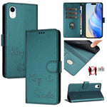 Smile Embossing RFID Leather Phone Case, For iPhone 11 Pro Max, For iPhone 11, For iPhone 11 Pro, For iPod Touch 7 / 6 / 5, For iPhone X / XS, For iPhone XR, For iPhone XS Max, For iPhone 8 Plus / 7 Plus