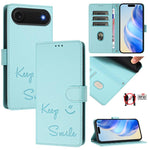 Smile Embossing RFID Leather Phone Case, For iPhone 17 Pro Max, For iPhone 17 Pro, For iPhone 17, For iPhone Air, For iPhone SE 2024, For iPhone 16 Pro Max, For iPhone 16 Pro, For iPhone 16 Plus
