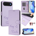 Smile Embossing RFID Leather Phone Case, For iPhone 17 Pro Max, For iPhone 17 Pro, For iPhone 17, For iPhone Air, For iPhone SE 2024, For iPhone 16 Pro Max, For iPhone 16 Pro, For iPhone 16 Plus