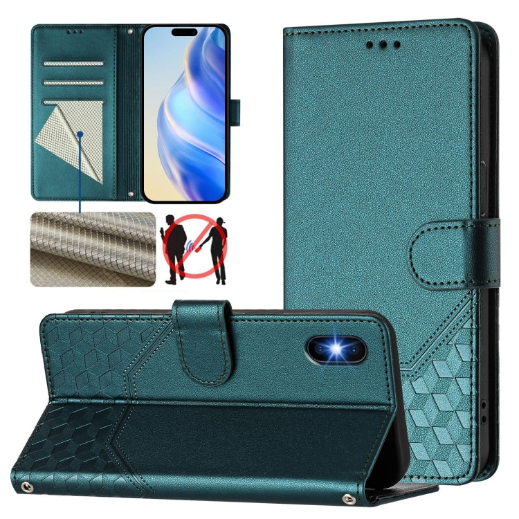 Honeycomb Embossing RFID Leather Phone Case, For iPhone 11 Pro Max, For iPhone 11, For iPhone 11 Pro, For iPhone X / XS, For iPhone XR, For iPhone XS Max, For iPhone 8 Plus / 7 Plus