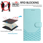 Honeycomb Embossing RFID Leather Phone Case, For iPhone 17e / 16e, For iPhone 17 Pro Max, For iPhone 17 Pro, For iPhone 17, For iPhone Air, For iPhone 16 Pro Max, For iPhone 16 Pro, For iPhone 16 Plus