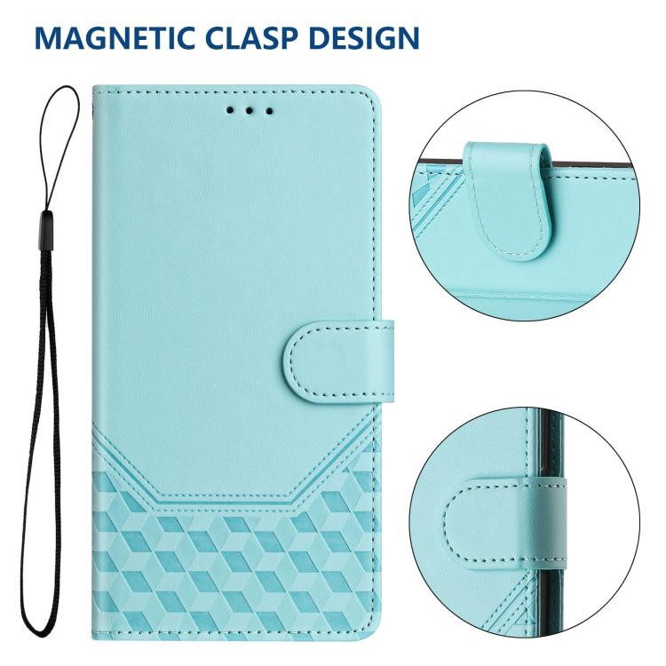Honeycomb Embossing RFID Leather Phone Case, For iPhone 17e / 16e, For iPhone 17 Pro Max, For iPhone 17 Pro, For iPhone 17, For iPhone Air, For iPhone 16 Pro Max, For iPhone 16 Pro, For iPhone 16 Plus