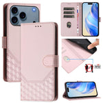 Honeycomb Embossing RFID Leather Phone Case, For iPhone 17e / 16e, For iPhone 17 Pro Max, For iPhone 17 Pro, For iPhone 17, For iPhone Air, For iPhone 16 Pro Max, For iPhone 16 Pro, For iPhone 16 Plus
