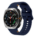 Wavy Grain Stitched Silicone Watch Band, For Samsung Galaxy Watch Ultra 47mm / Ultra 2025
