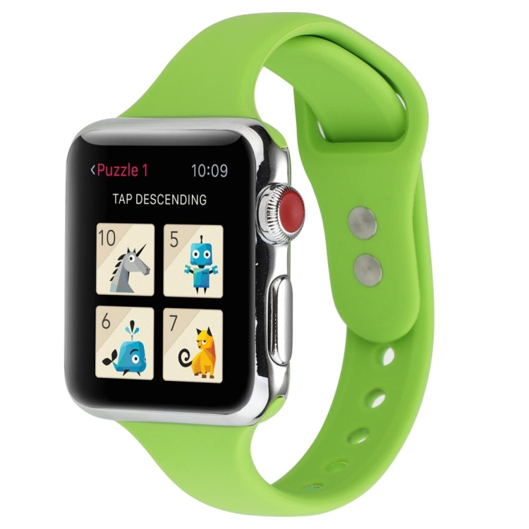 Thin Silicone Double Buckle Replacement Wrist Strap, For Apple Watch 5 & 4 44mm / 3 & 2 & 1 42mm