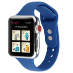 Thin Silicone Double Buckle Replacement Wrist Strap, For Apple Watch Series 7 41mm / 6 & SE & 5 & 4 40mm / 3 & 2 & 1 38mm, For Apple Watch Series 8&7 41mm / SE 2&6&SE&5&4 40mm / 3&2&1 38mm