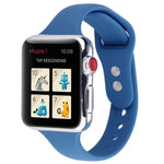 Thin Silicone Double Buckle Replacement Wrist Strap, For Apple Watch Series 7 41mm / 6 & SE & 5 & 4 40mm / 3 & 2 & 1 38mm, For Apple Watch Series 8&7 41mm / SE 2&6&SE&5&4 40mm / 3&2&1 38mm