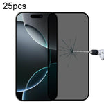 25pcs Full Cover Anti-spy Silk Screen Tempered Glass Film, For iPhone 17 Pro Max, For iPhone 17 Pro, For iPhone 17, For iPhone Air, For iPhone 16 Pro Max, For iPhone 16 Pro, For iPhone 16 Plus, For iPhone 16
