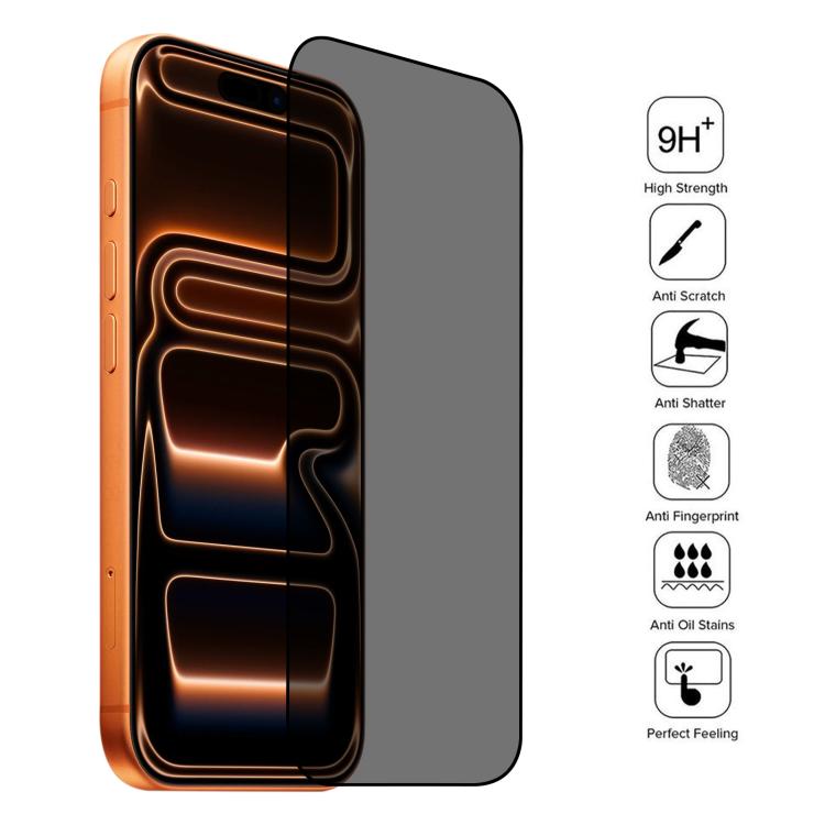 25pcs Full Cover Anti-spy Silk Screen Tempered Glass Film, For iPhone 17 Pro Max, For iPhone 17 Pro, For iPhone 17, For iPhone Air, For iPhone 16 Pro Max, For iPhone 16 Pro, For iPhone 16 Plus, For iPhone 16