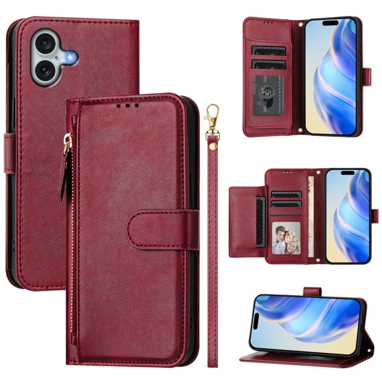 Multi-Card Slots Zipper Wallet Leather Phone Case, For iPhone 17e / 16e, For iPhone 17 Pro Max, For iPhone 17 Pro, For iPhone 17, For iPhone Air, For iPhone 16 Pro Max, For iPhone 16 Pro, For iPhone 16 Plus