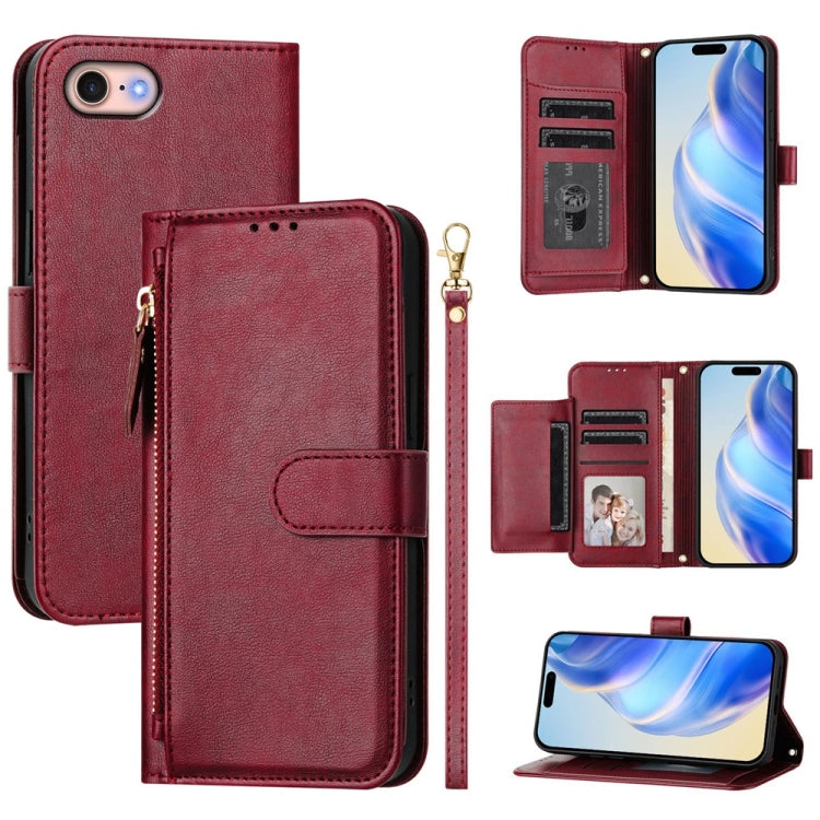 Multi-Card Slots Zipper Wallet Leather Phone Case, For iPhone 14 Pro Max, For iPhone SE 2022 / 2020 / 8 / 7, For iPhone 13 Pro Max, For iPhone 13 Pro, For iPhone 13 mini, For iPhone 12 / 12 Pro, For iPhone 12 Pro Max, For iPhone 12 mini