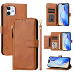 Multi-Card Slots Zipper Wallet Leather Phone Case, For iPhone 14 Pro Max, For iPhone SE 2022 / 2020 / 8 / 7, For iPhone 13 Pro Max, For iPhone 13 Pro, For iPhone 13 mini, For iPhone 12 / 12 Pro, For iPhone 12 Pro Max, For iPhone 12 mini