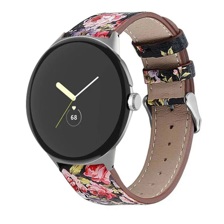 Round Tail Genuine Leather Watch Band, For Google Pixel Watch 4 / Watch 3 45mm