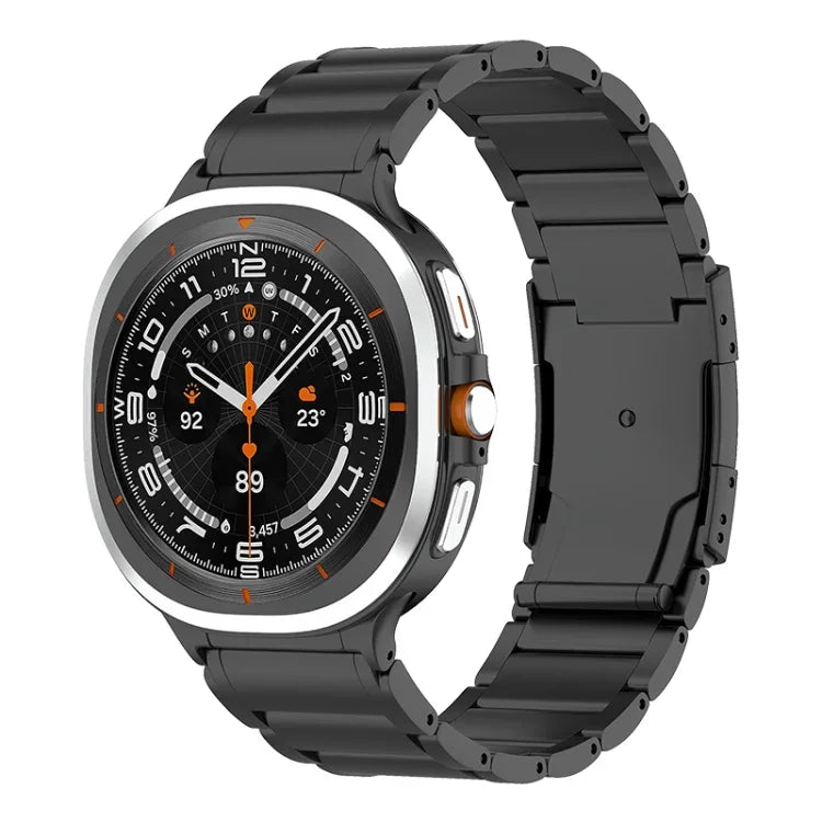 Three Beads Tortoise Buckle Titanium Steel Watch Band, For Samsung Galaxy Watch Ultra / Ultra 2025, For Samsung Galaxy Watch8 / Watch8 Classic