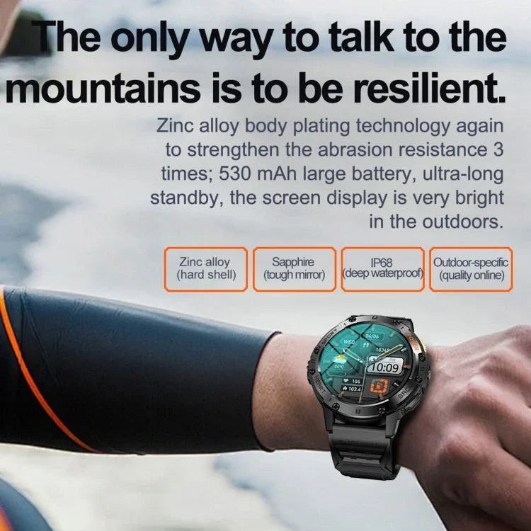 K65 1.43 inch Bluetooth Call Smart Watch, Support Heart Rate / Blood Oxygen
