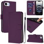 Skin Feel Solid Color Leather Phone Case with Lanyard, For iPhone 17e / 16e, For iPhone 17 Pro Max