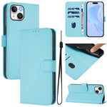 Skin Feel Solid Color Leather Phone Case with Lanyard, For iPhone 14 / 13, For iPhone 14 Pro