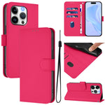 Skin Feel Solid Color Leather Phone Case with Lanyard, For iPhone 14 / 13, For iPhone 14 Pro