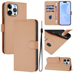 Skin Feel Solid Color Leather Phone Case with Lanyard, For iPhone 14 Pro Max, For iPhone SE 2022 / 2020