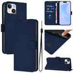 Skin Feel Solid Color Leather Phone Case with Lanyard, For iPhone 13 mini, For iPhone 12 / 12 Pro