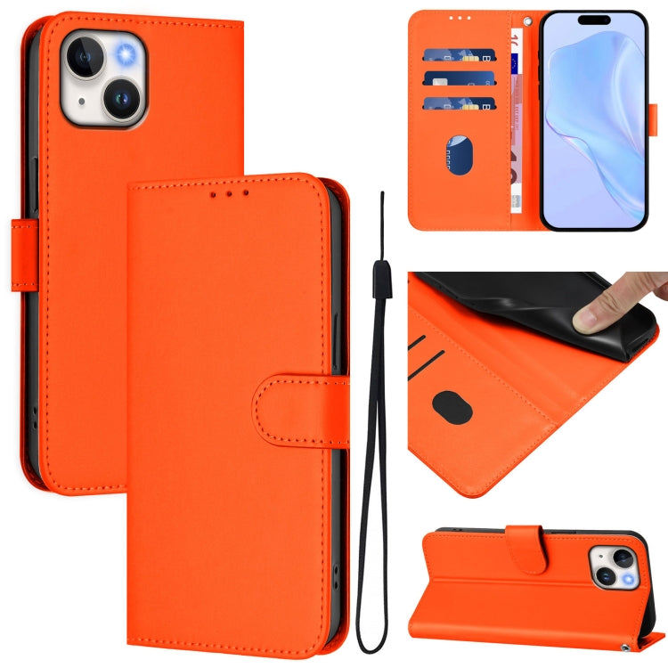 Skin Feel Solid Color Leather Phone Case with Lanyard, For iPhone 12 Pro Max, For iPhone 12 mini