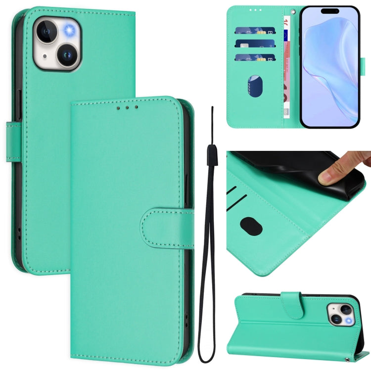 Skin Feel Solid Color Leather Phone Case with Lanyard, For iPhone 12 Pro Max, For iPhone 12 mini