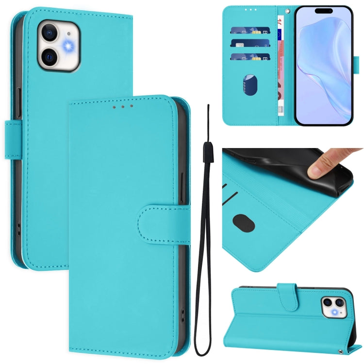 Skin Feel Solid Color Leather Phone Case with Lanyard, For iPhone 11 Pro Max, For iPhone 11