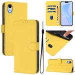 Skin Feel Solid Color Leather Phone Case with Lanyard, For iPhone XR, For iPhone XS Max