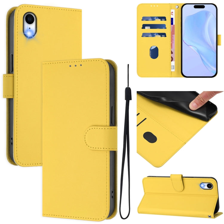 Skin Feel Solid Color Leather Phone Case with Lanyard, For iPhone XR, For iPhone XS Max