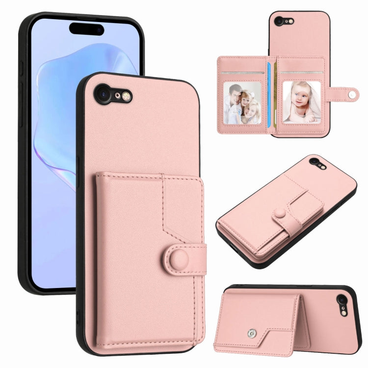 Button Card Bag RFID Anti-theft Phone Case, For iPhone SE 2022 / 2020, For iPhone 13 Pro Max, For iPhone 13 Pro, For iPhone 13, For iPhone 13 mini, For iPhone 12, For iPhone 12 Pro Max, For iPhone 12 Pro