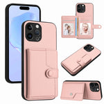 Button Card Bag RFID Anti-theft Phone Case, For iPhone SE 2022 / 2020, For iPhone 13 Pro Max, For iPhone 13 Pro, For iPhone 13, For iPhone 13 mini, For iPhone 12, For iPhone 12 Pro Max, For iPhone 12 Pro