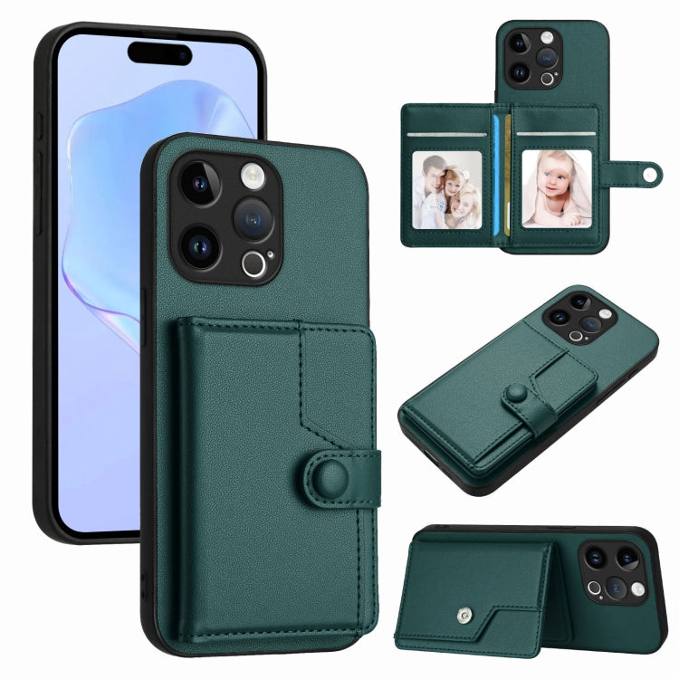 Button Card Bag RFID Anti-theft Phone Case, For iPhone SE 2022 / 2020, For iPhone 13 Pro Max, For iPhone 13 Pro, For iPhone 13, For iPhone 13 mini, For iPhone 12, For iPhone 12 Pro Max, For iPhone 12 Pro