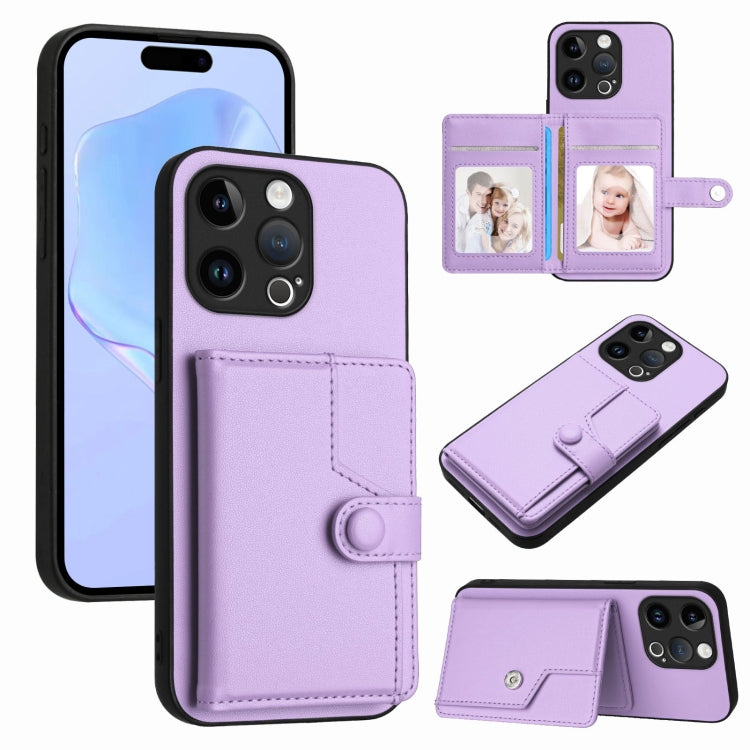 Button Card Bag RFID Anti-theft Phone Case, For iPhone SE 2022 / 2020, For iPhone 13 Pro Max, For iPhone 13 Pro, For iPhone 13, For iPhone 13 mini, For iPhone 12, For iPhone 12 Pro Max, For iPhone 12 Pro