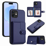 Button Card Bag RFID Anti-theft Phone Case, For iPhone SE 2022 / 2020, For iPhone 13 Pro Max, For iPhone 13 Pro, For iPhone 13, For iPhone 13 mini, For iPhone 12, For iPhone 12 Pro Max, For iPhone 12 Pro