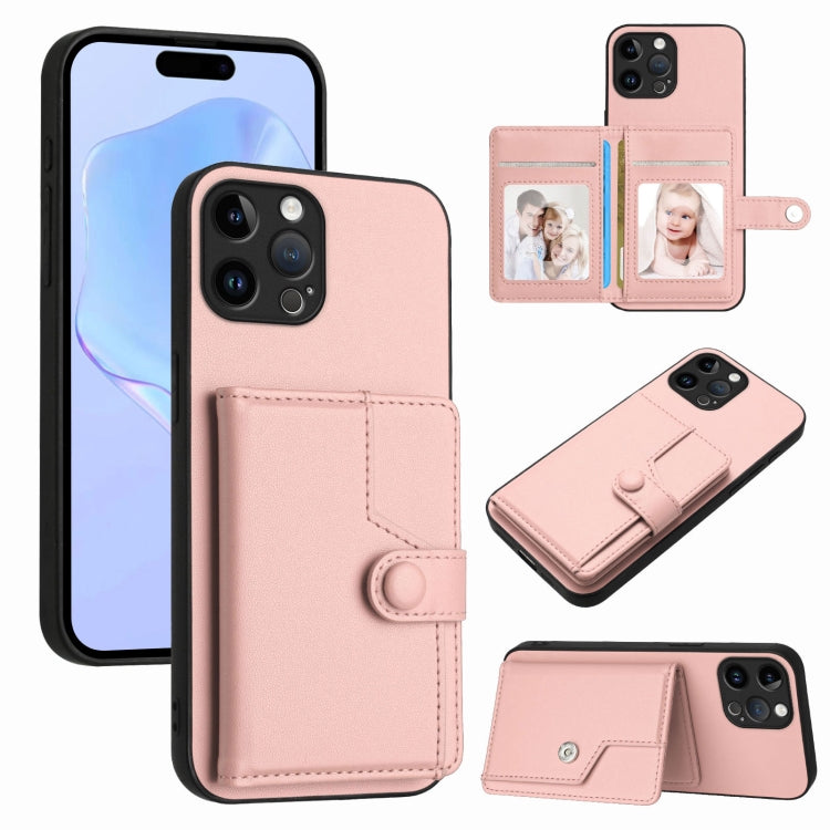 Button Card Bag RFID Anti-theft Phone Case, For iPhone SE 2022 / 2020, For iPhone 13 Pro Max, For iPhone 13 Pro, For iPhone 13, For iPhone 13 mini, For iPhone 12, For iPhone 12 Pro Max, For iPhone 12 Pro