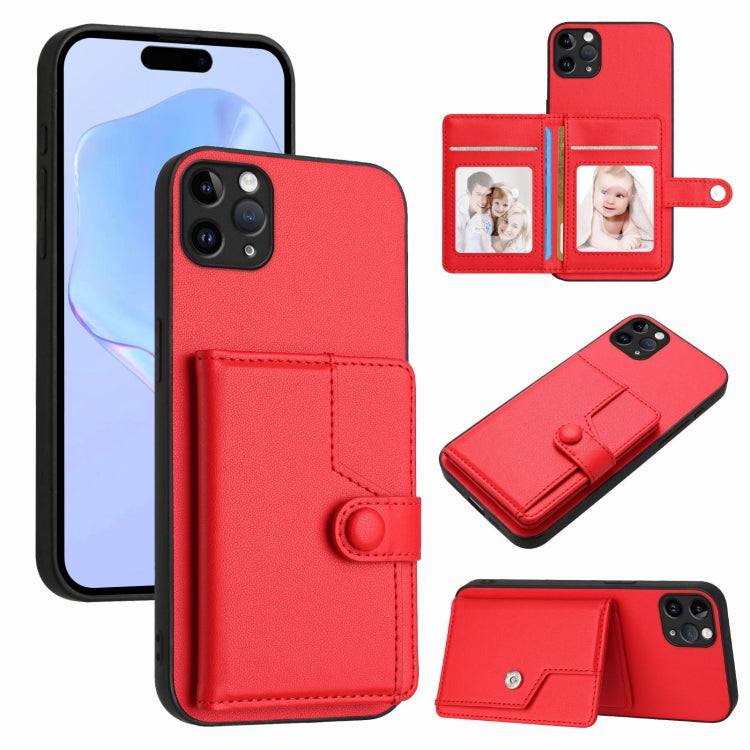 Button Card Bag RFID Anti-theft Phone Case, For iPhone 12 mini, For iPhone 11 Pro Max, For iPhone 11, For iPhone 11 Pro, For iPhone XS / X, For iPhone XR, For iPhone XS Max, For iPhone 8 Plus / 7 Plus
