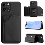 Skin Feel Four Card Slots Phone Case with Wrist Strap, For iPhone 12 mini, For iPhone 11 Pro Max, For iPhone 11, For iPhone 11 Pro, For iPhone X / XS, For iPhone XR, For iPhone XS Max, For iPhone 7 Plus / 8 Plus