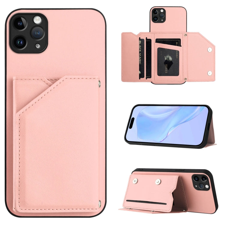 Skin Feel Four Card Slots Phone Case with Wrist Strap, For iPhone 12 mini, For iPhone 11 Pro Max, For iPhone 11, For iPhone 11 Pro, For iPhone X / XS, For iPhone XR, For iPhone XS Max, For iPhone 7 Plus / 8 Plus