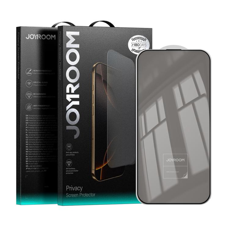 JOYROOM Knight Series 2.5D Full Screen Privacy Tempered Film, For iPhone 17 Pro Max, For iPhone 17 Pro, For iPhone 17, For iPhone Air, For iPhone 15 Pro Max, For iPhone 15 Pro, For iPhone 15 Plus, For iPhone 15