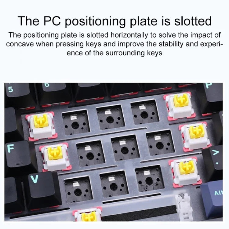 AULA F87 87 Keys Wired/2.4G/Bluetooth Three Model Customized RGB Mechanical Keyboard
