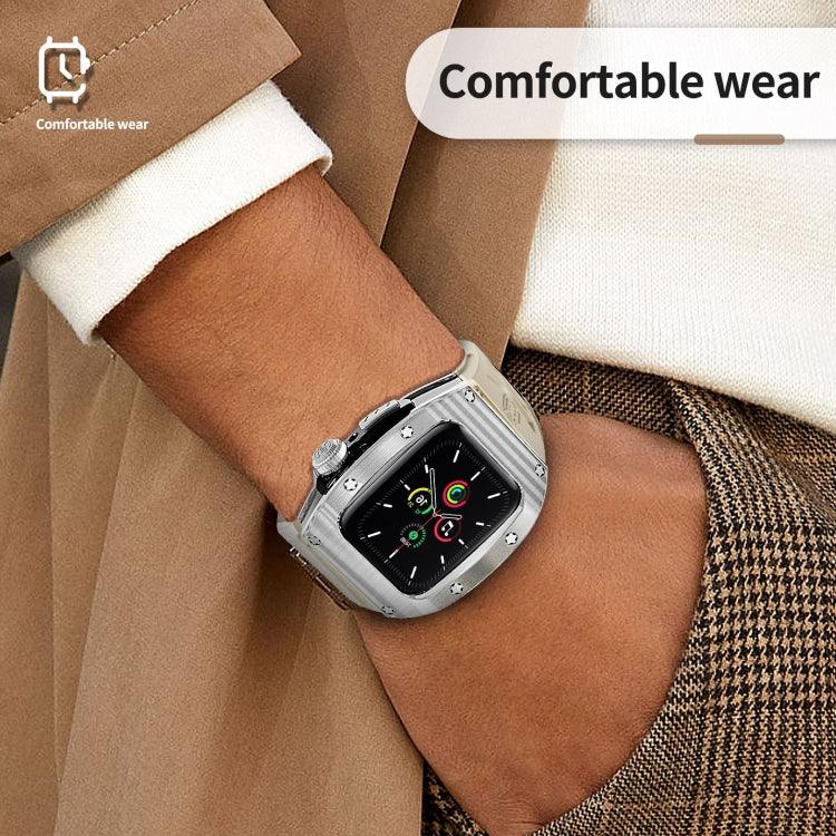 RedPepper Armor Metal Case Integrated Silicone Watch Band, For Apple Watch 44mm / 45mm