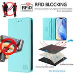 RC01 Dual-Folded Magnetic Suction RFID Leather Phone Case, For iPhone 17e / 16e, For iPhone 17 Pro Max, For iPhone 17 Pro, For iPhone 17, For iPhone Air, For iPhone 16 Pro Max