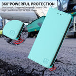 RC01 Dual-Folded Magnetic Suction RFID Leather Phone Case, For iPhone 17e / 16e, For iPhone 17 Pro Max, For iPhone 17 Pro, For iPhone 17, For iPhone Air, For iPhone 16 Pro Max