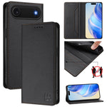 RC01 Dual-Folded Magnetic Suction RFID Leather Phone Case, For iPhone 17e / 16e, For iPhone 17 Pro Max, For iPhone 17 Pro, For iPhone 17, For iPhone Air, For iPhone 16 Pro Max